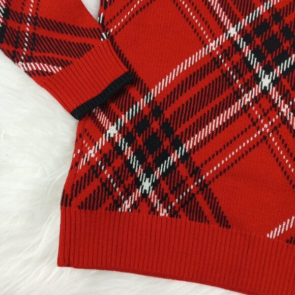 NWT CHARTER CLUB Fall Christmas Sweater Girls Size 5 Plaid Pullover Crew Neck - Picture 9 of 10